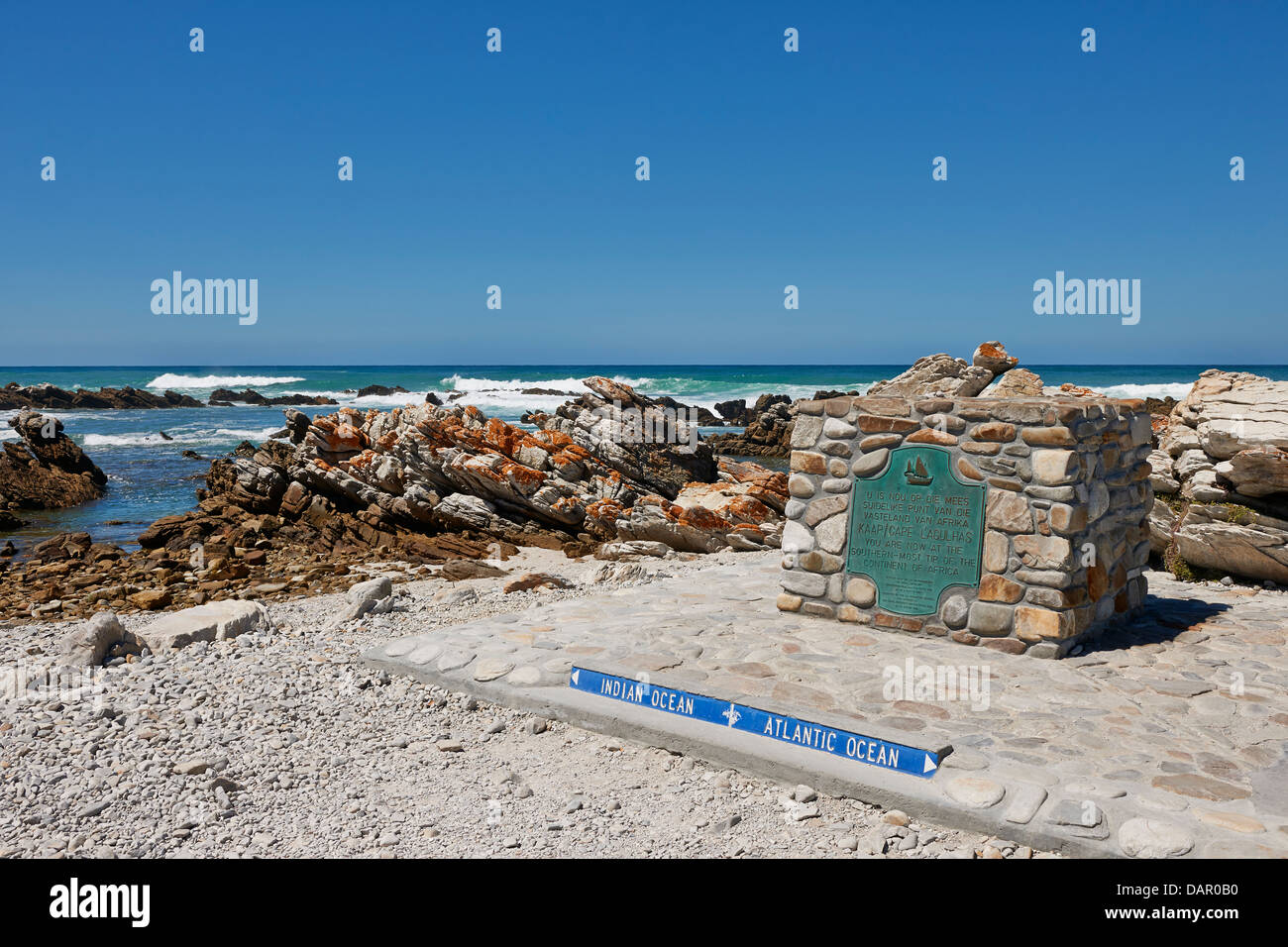 Inscription au cap Agulhas, Western Cape, Afrique du Sud Banque D'Images