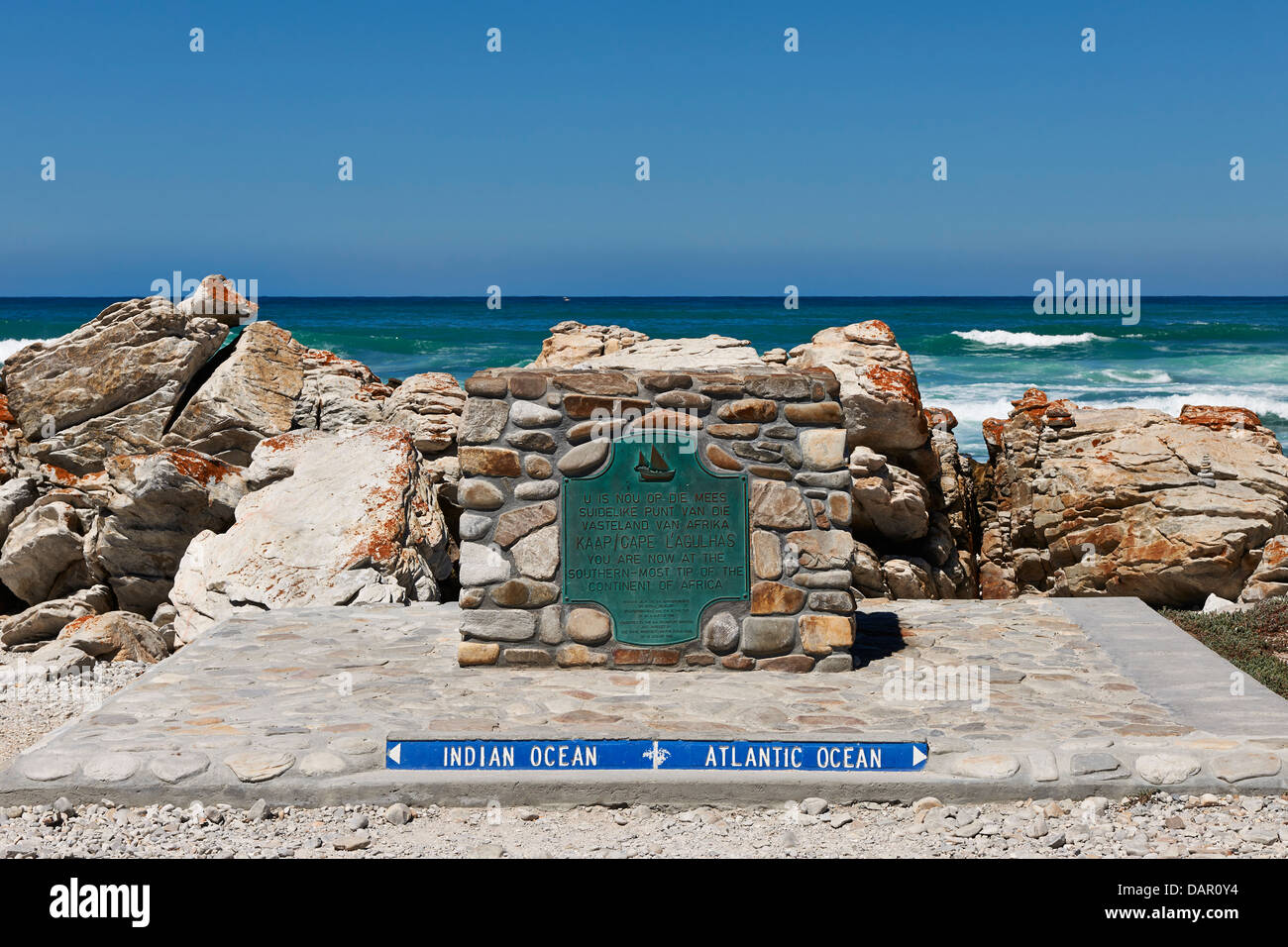 Inscription au cap Agulhas, Western Cape, Afrique du Sud Banque D'Images