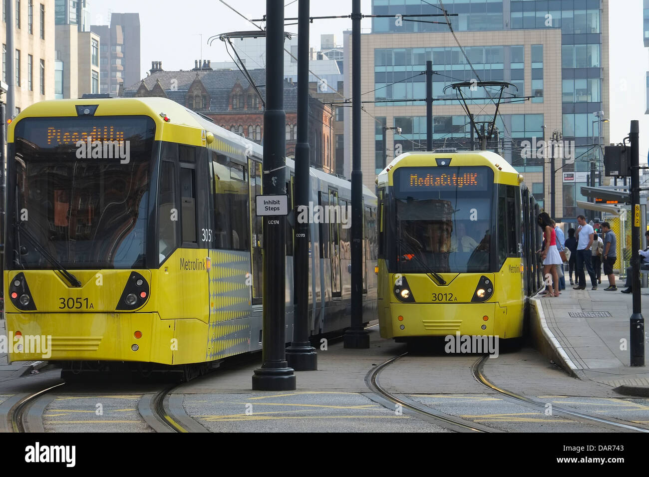 En Angleterre, Manchester, la Place Saint Pierre de tram Banque D'Images