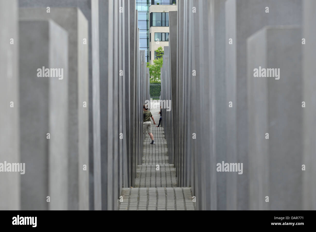 Berlin. L'Allemagne. Holocaust Memorial / Mémorial aux Juifs assassinés d'Europe. Banque D'Images