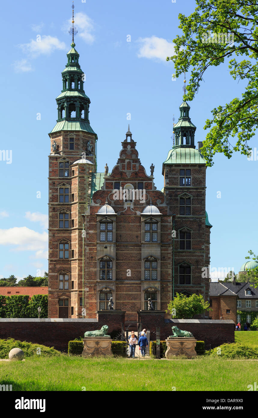 Château de Rosenborg 1606-1607 dans la région de King's Garden abrite les joyaux de la couronne royale et les insignes. Copenhague, Danemark, Nouvelle-Zélande Banque D'Images