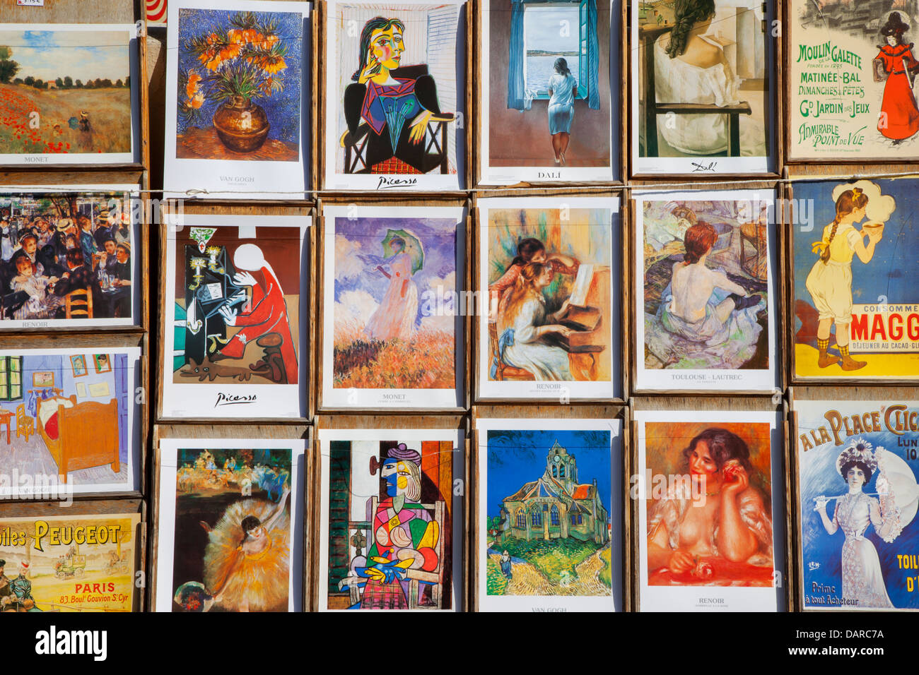 Les couleurs de l'image d'art historiques rendu célèbre dans et autour de Paris - Montmartre, Paris France Banque D'Images