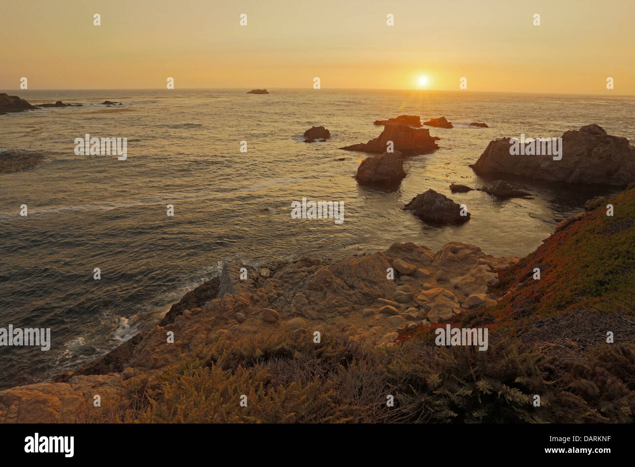 Coucher de soleil sur l'Océan Pacifique Banque D'Images