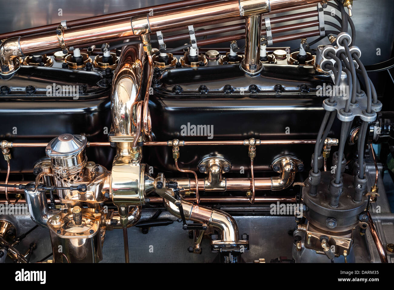 La baie moteur d'une Rolls Royce Silver Dawn 1908 Banque D'Images