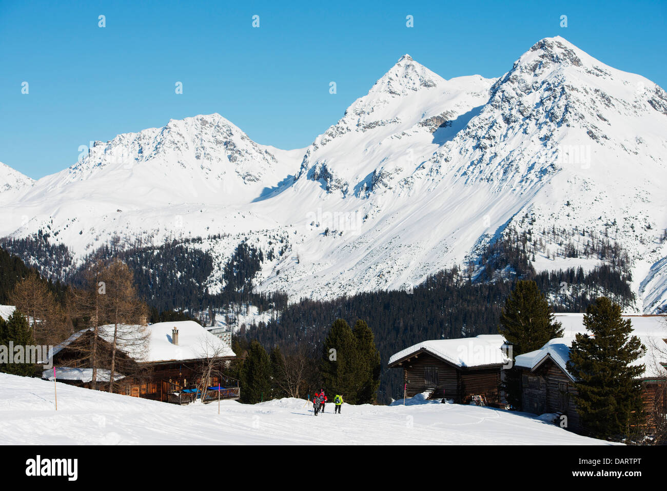 L'Europe, Suisse, Grisons, Arosa Mountain Resort, balades d'hiver Banque D'Images