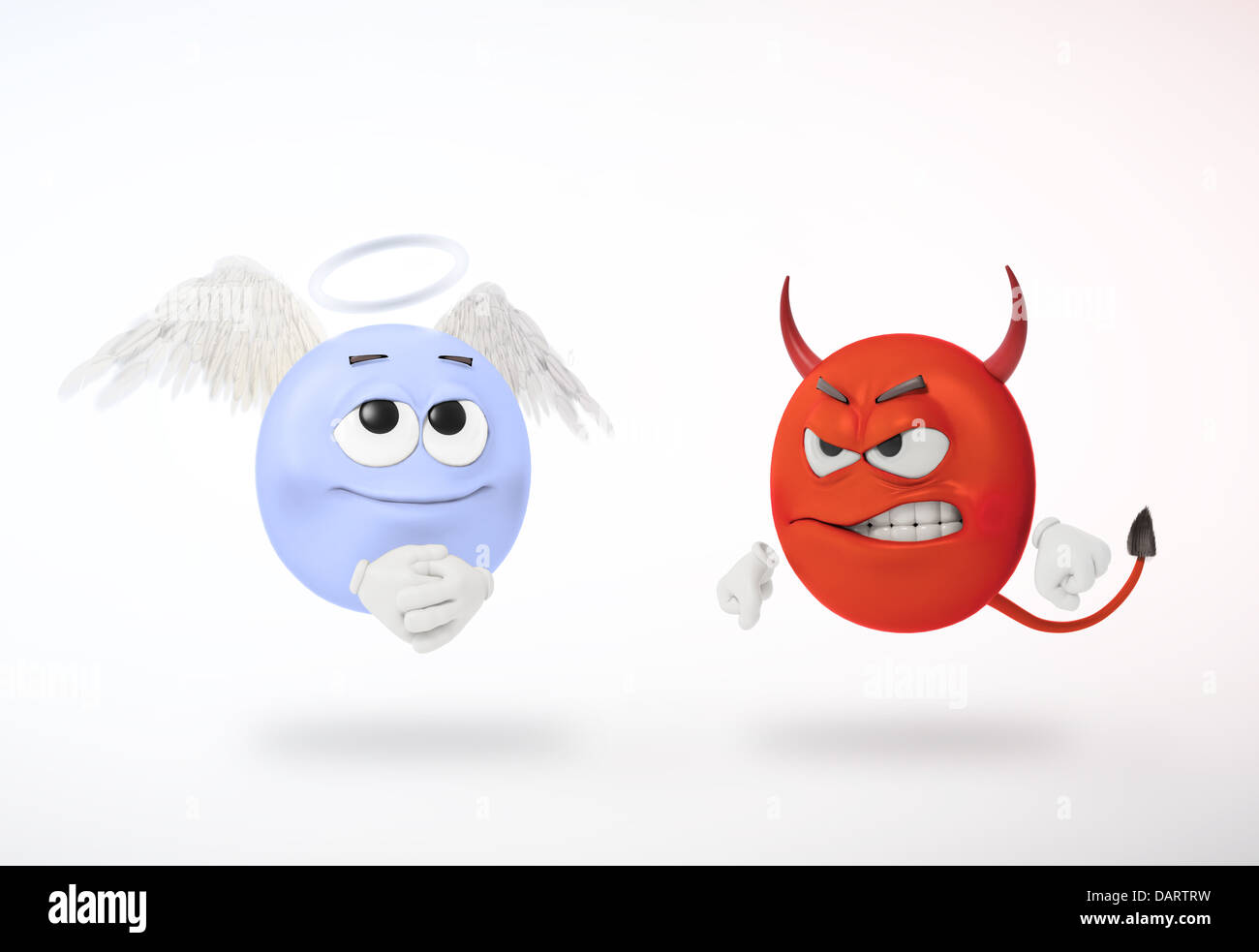 L'ange et diable personnages 3D Banque D'Images