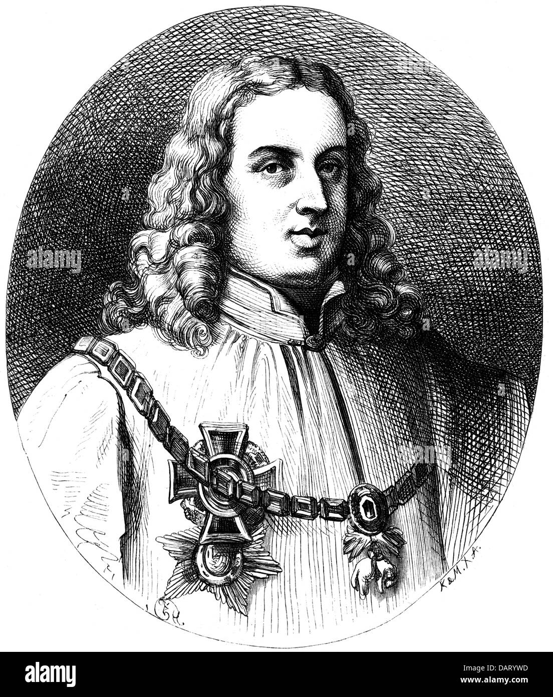 Francis JE Stephen, 8.12.1708 - 18.8.1765, Saint Empereur romain 13.9.1745 - 18.8.1765, portrait, gravure sur bois, 19e siècle, Banque D'Images