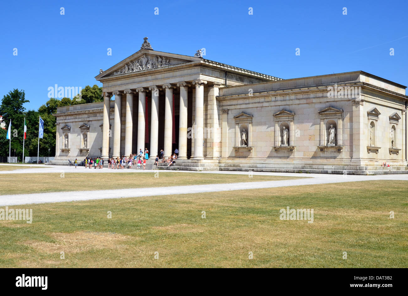 Königsplatz Glyptothèque de Munich construit par le roi Louis I de la culture grecque. Allemagne Bavière Banque D'Images