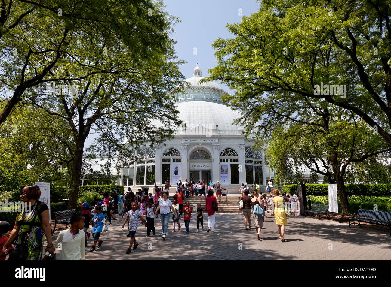 Entrée de l'Enid A. Haupt conservatoire du jardin botanique dans le Bronx, New York City Banque D'Images
