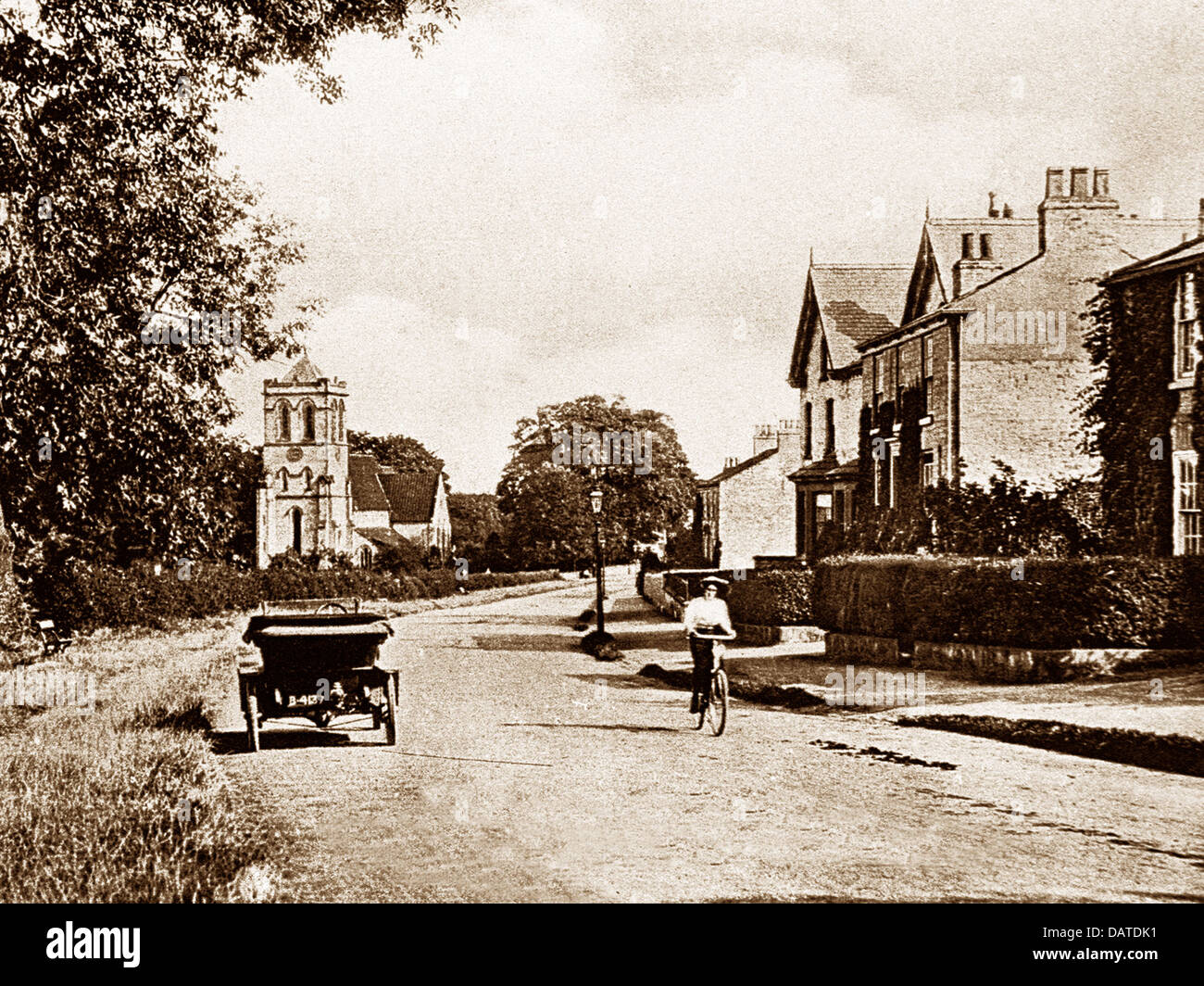 Boston Spa High Street au début des années 1900 Banque D'Images