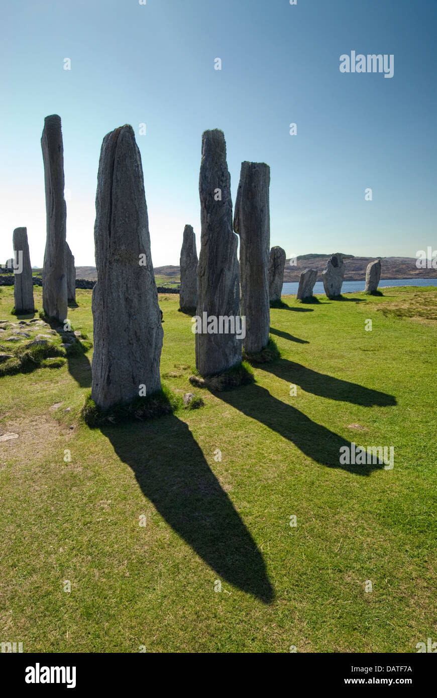Callanish standing stone circle, Callanish, Isle Of Lewis, Hébrides extérieures, en Écosse, au Royaume-Uni. Banque D'Images