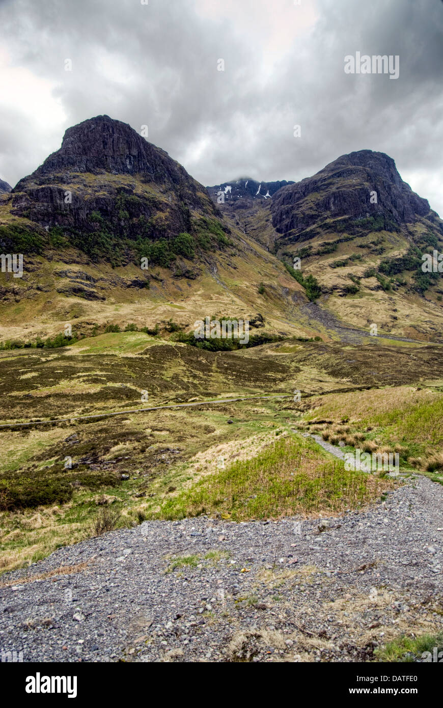 Montagnes Glencoe sur un jour de tempête, Ecosse Banque D'Images