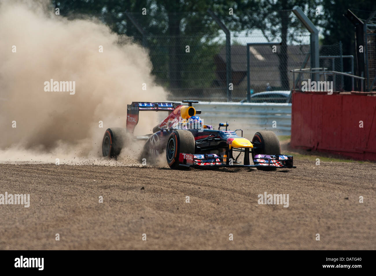 SILVERSTONE, UK - 18 juillet : Daniel Ricciardo disques de Red Bull Racing au cours de la Formule Un test des jeunes pilotes Banque D'Images