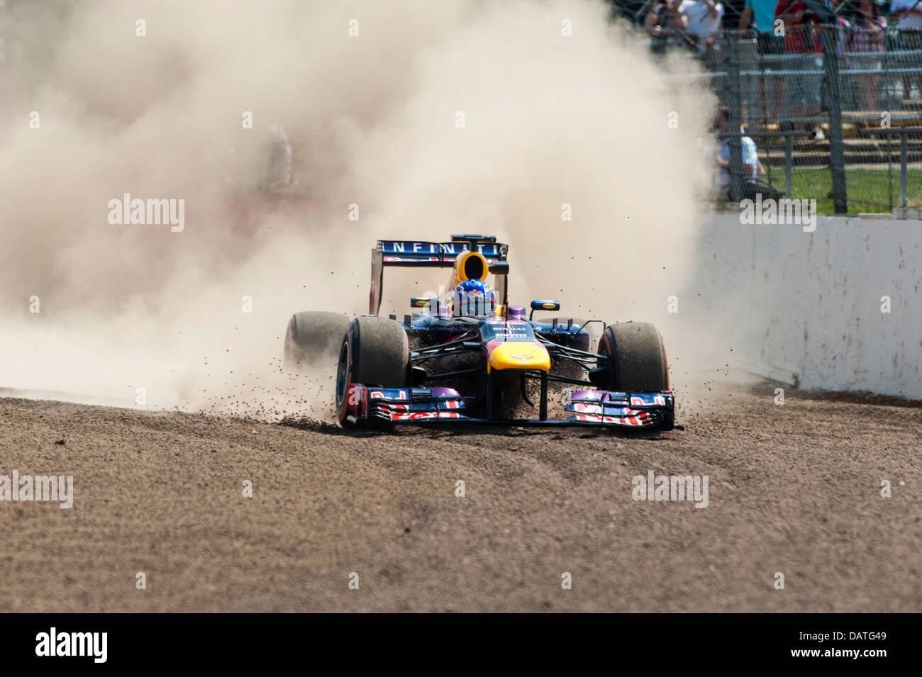 SILVERSTONE, UK - 18 juillet : Daniel Ricciardo disques de Red Bull Racing au cours de la Formule Un test des jeunes pilotes Banque D'Images