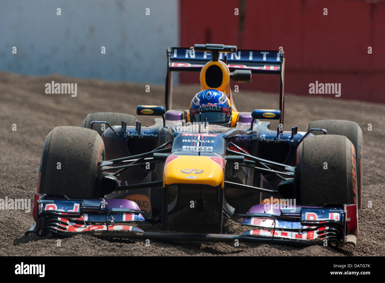 SILVERSTONE, UK - 18 juillet : Daniel Ricciardo disques de Red Bull Racing au cours de la Formule Un test des jeunes pilotes Banque D'Images