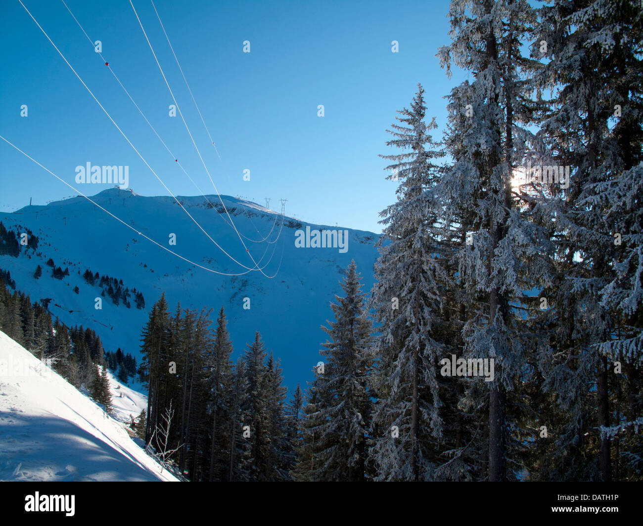 Ski à Flaine, Les Carroz, le Grand Massif, France Banque D'Images