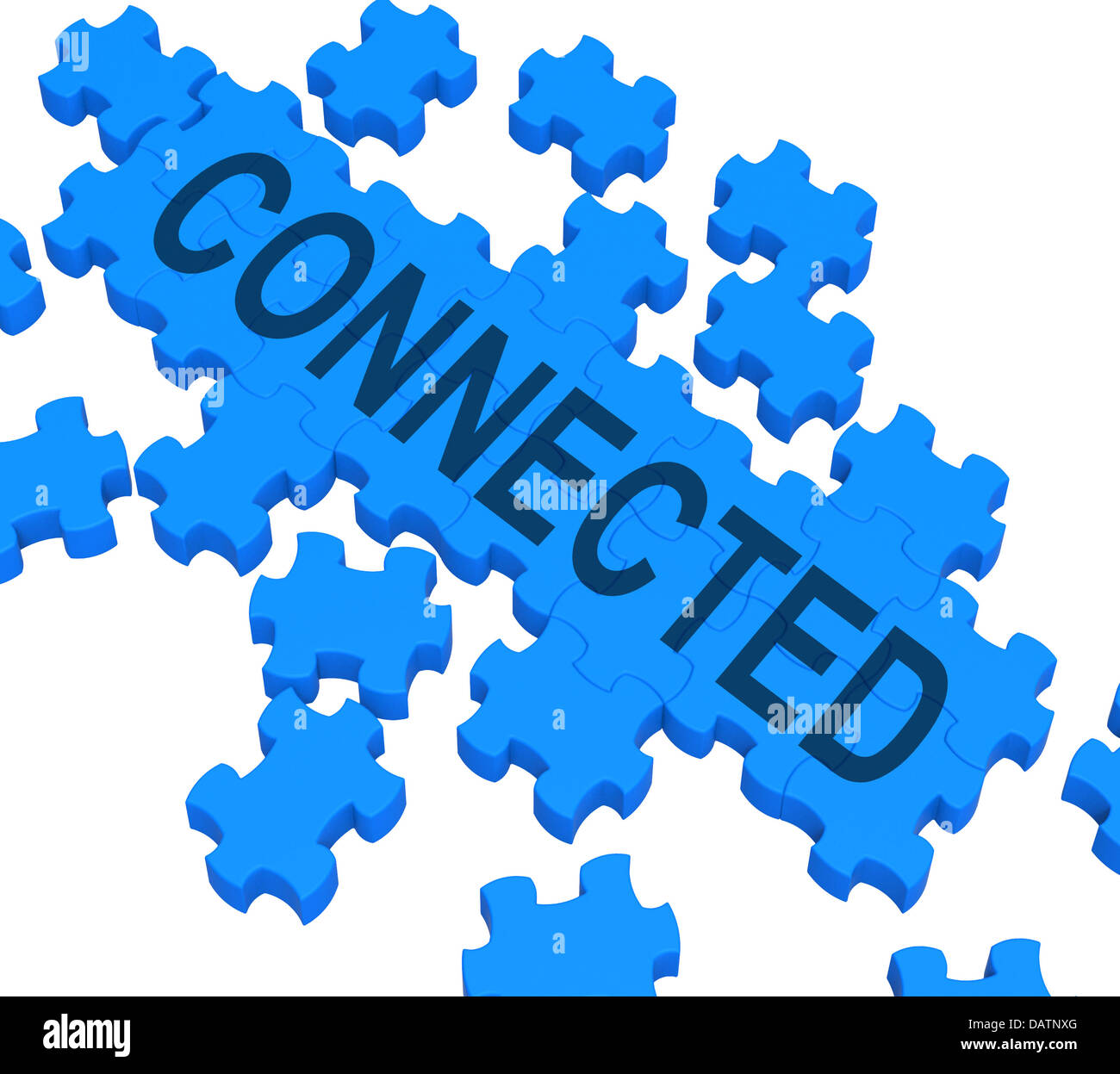 Puzzle connecté montrant Global Communications Banque D'Images