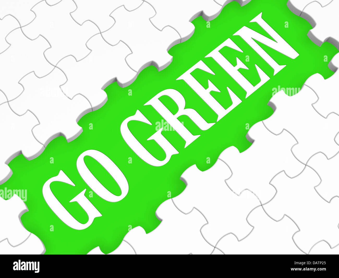 Go Green montre Puzzle Activités Eco friendly Banque D'Images