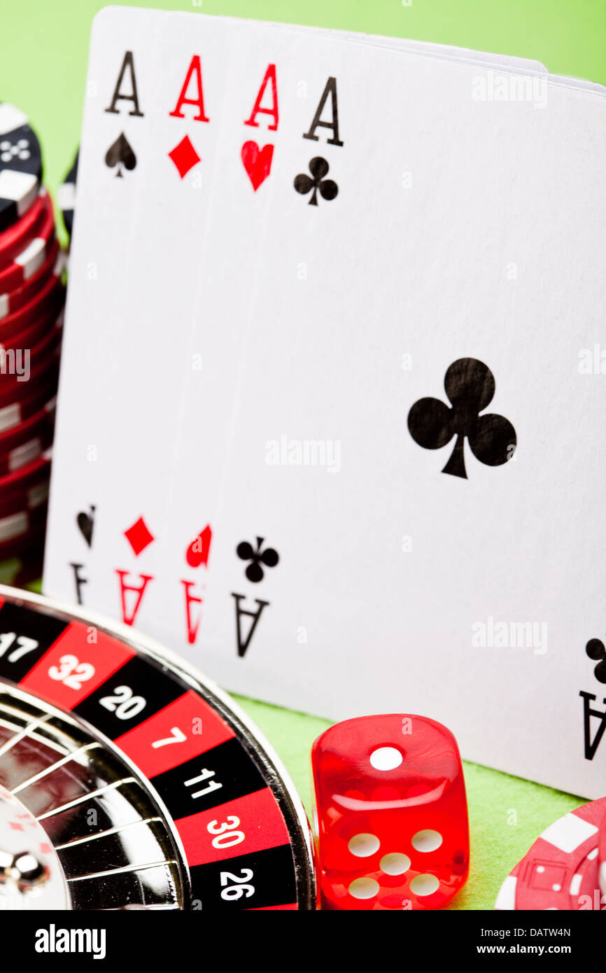 Casino - Roulette & Chips Banque D'Images