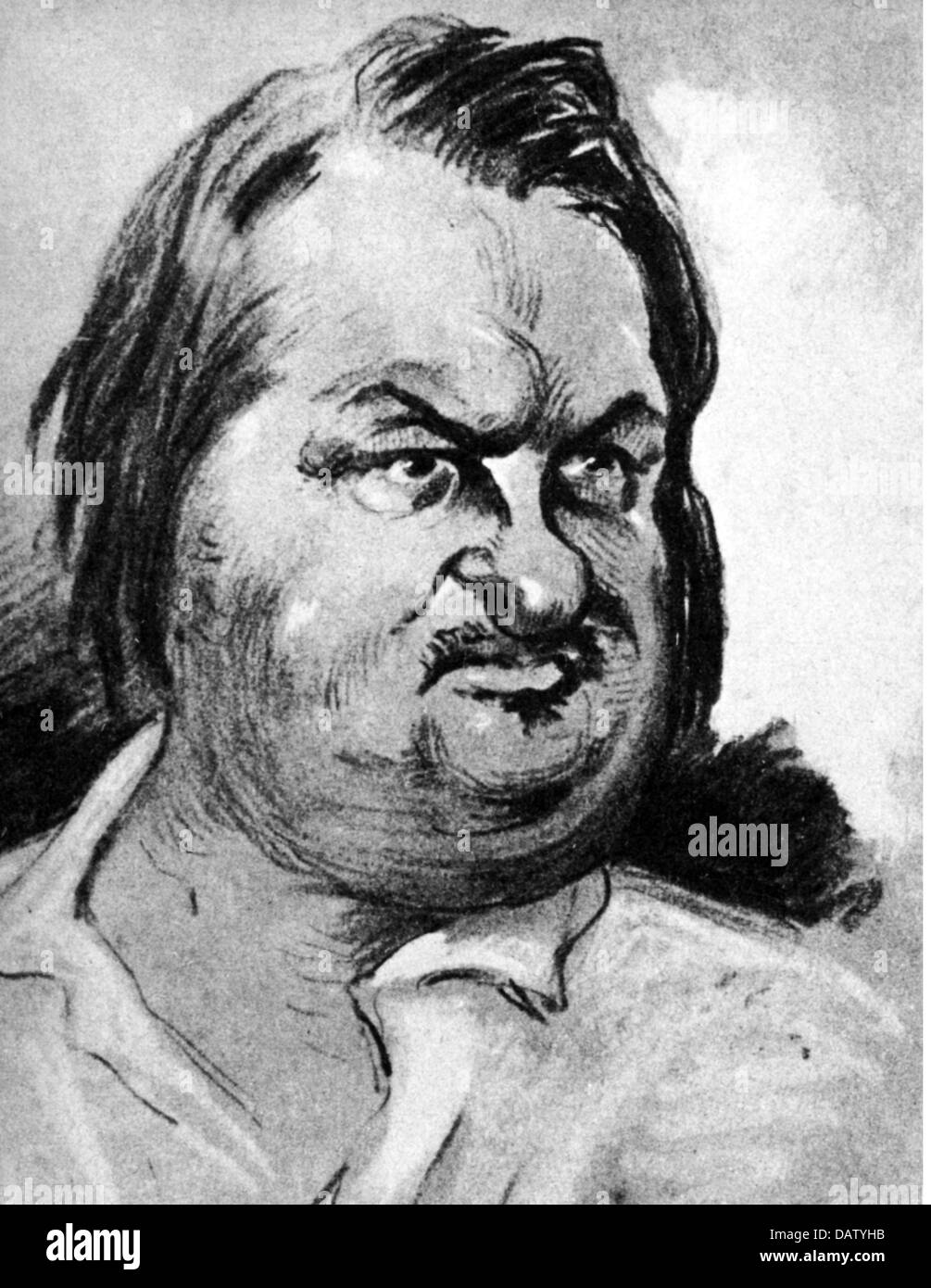 Balzac, Honore de, 20.5.1799 - 18.8.1850, auteur/écrivain français, portrait, caricature de Nadar (1820 - 1910), vers 1848, Banque D'Images