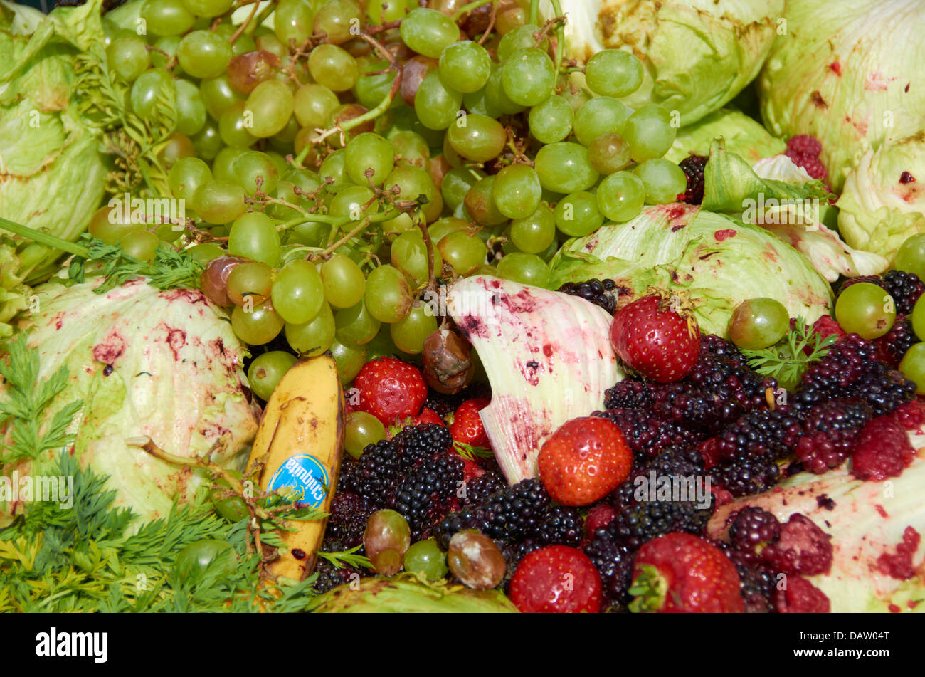 Les déchets alimentaires des fruits et légumes Banque D'Images
