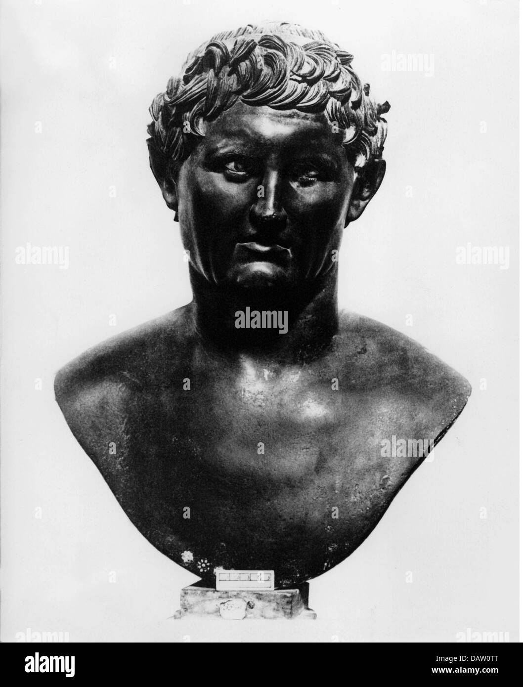 Seleucus I, vers 356 BC - 281 BC, roi de l'empire des Seleucids depuis 305 BC, portrait, buste, réplique romaine d'un herma grec vers 300 BC, bronze, nat. Museum Napoli, Banque D'Images