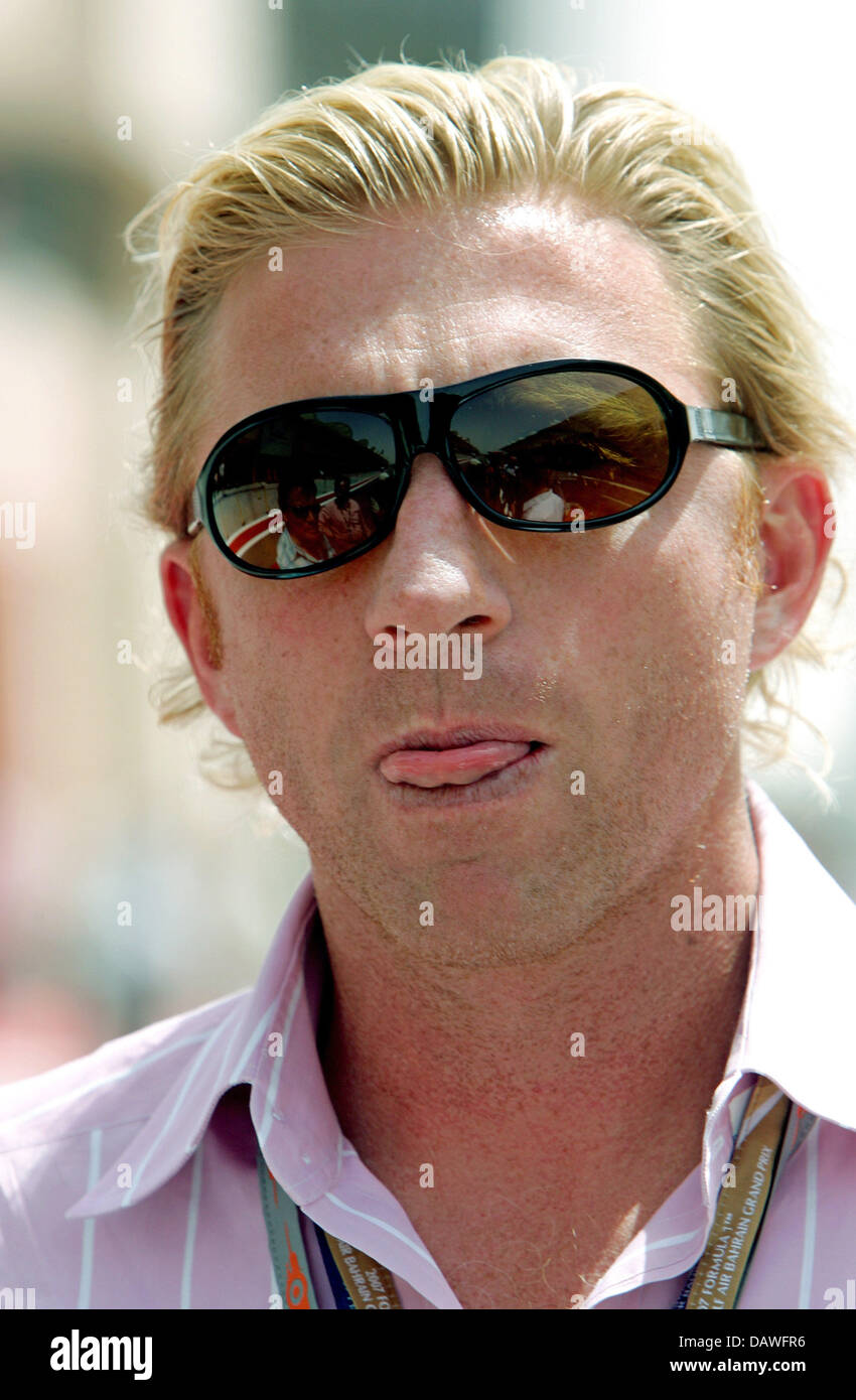 L'ancien champion de tennis allemand Boris Becker photo de l'enclos avant le début de Grand Prix de Bahreïn au circuit de Sakhir à Manama, Bahreïn, dimanche 15 avril 2007. Photo : CARMEN JASPERSEN Banque D'Images