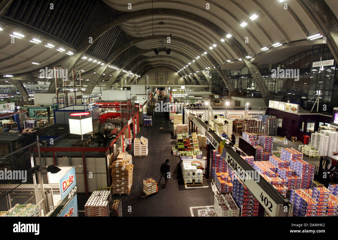 Vue sur le marché de gros de Hambourg à Hambourg, Allemagne, 16 janvier 2007. Photo : Ulrich Perrey Banque D'Images