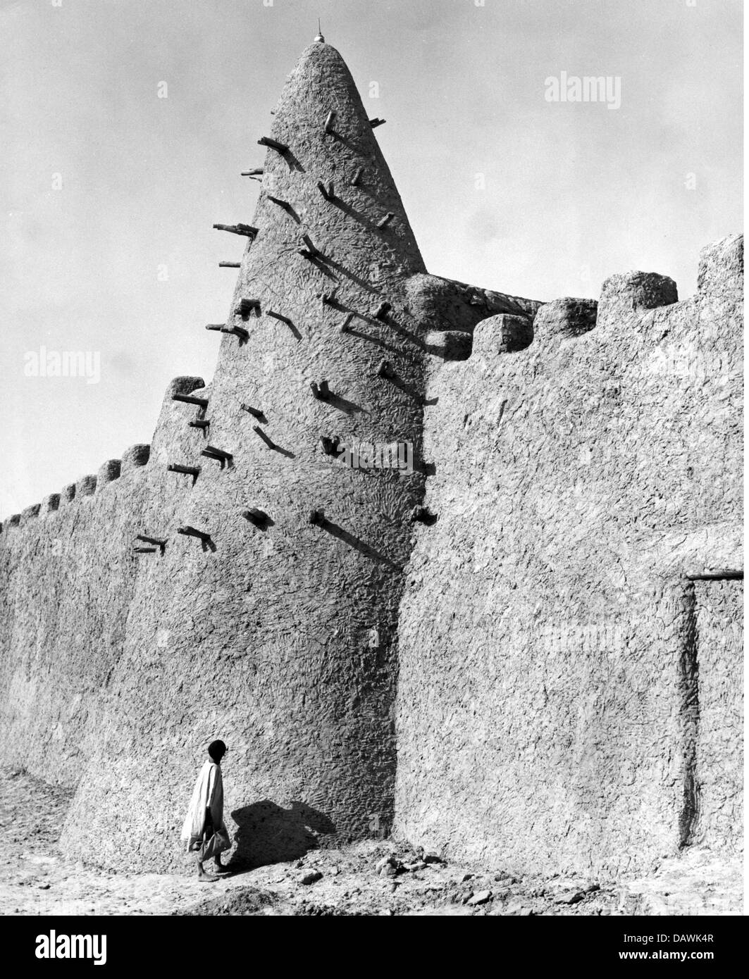 Géographie / Voyage, Mali, Tombouctou, bâtiments, minaret de la mosquée, vue extérieure, vers 1960, droits additionnels-Clearences-non disponible Banque D'Images