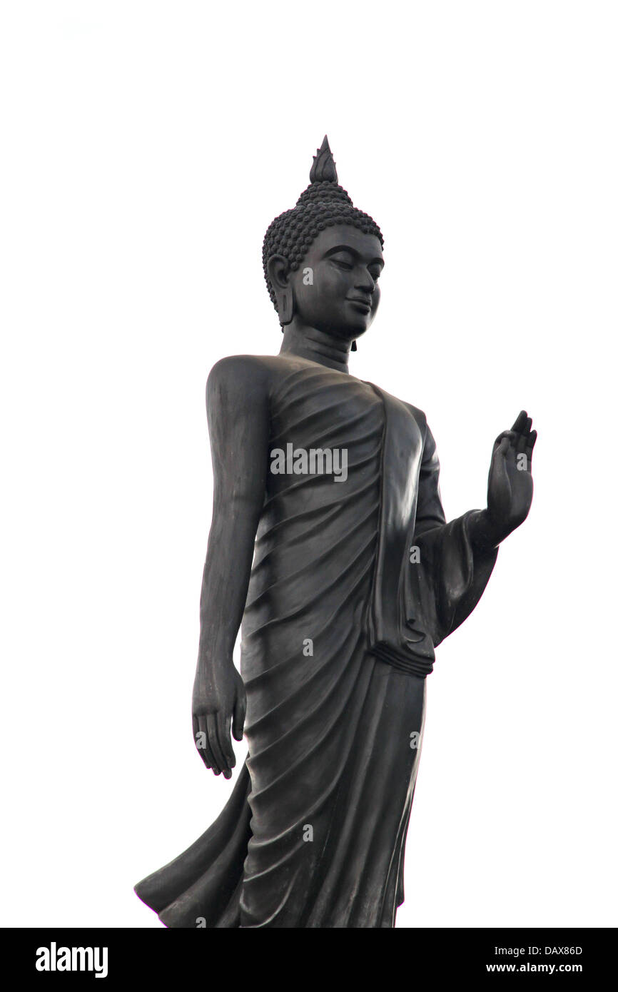 Stand de statues de Bouddha sur le fond blanc. Banque D'Images