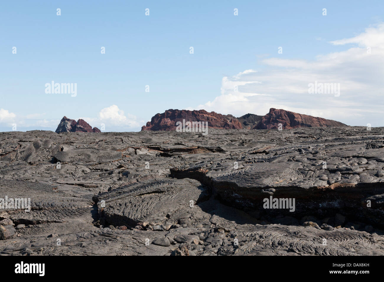 La pierre de lave, Sullivan Bay, l'île de Santiago, îles Galapagos, Equateur Banque D'Images