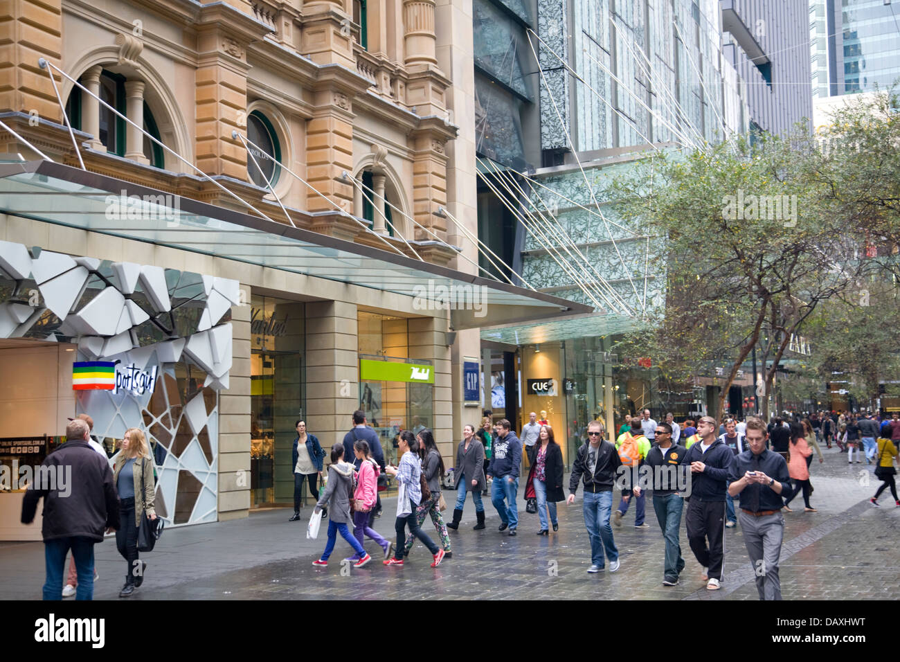 Magasins sur Pitt Street, Sydney, Australie Banque D'Images