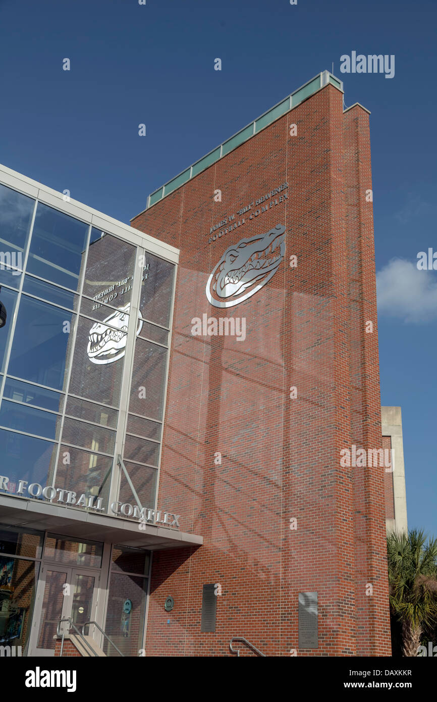 Façade d'entrée et logo sur Gator Ben Hill Griffin Stadium sur le campus de l'Université de Floride à Gainesville, en Floride. Banque D'Images