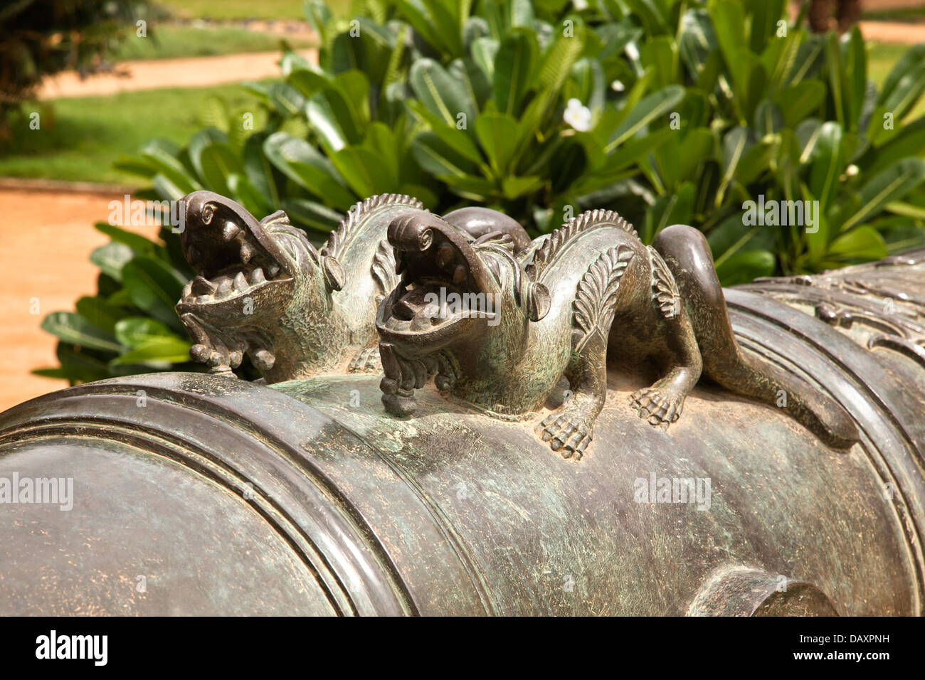 Plan d'un crocodile sculpture, Chowmahalla Palace, Hyderabad, Andhra Pradesh, Inde Banque D'Images