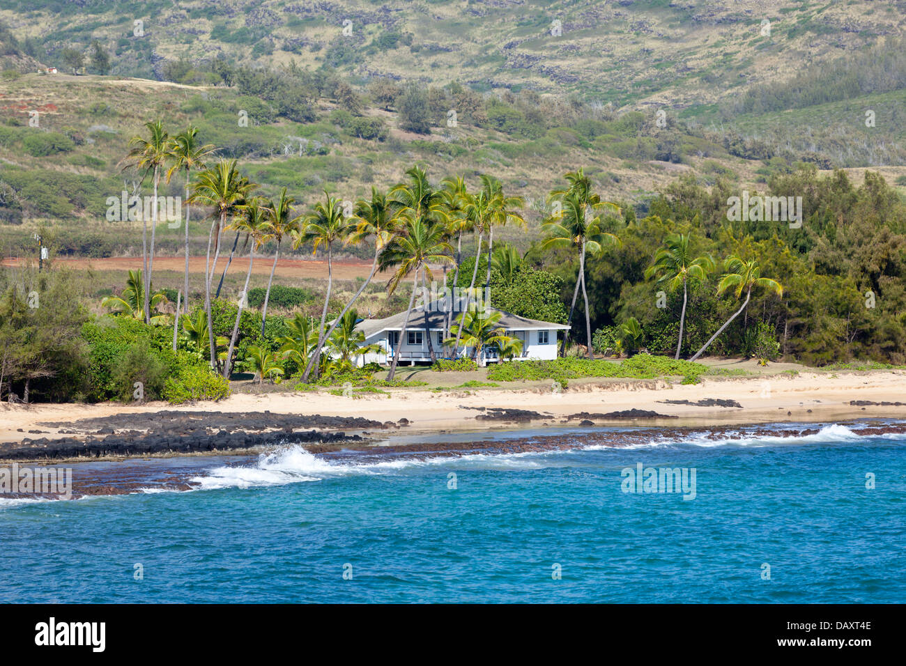 Beach House à Maha'ulepu Beach à Kauai, Hawaï. Banque D'Images