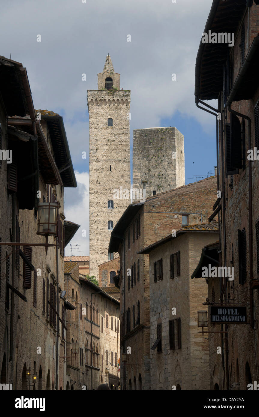 Ville médiévale de San Gimignano Toscane Italie Banque D'Images