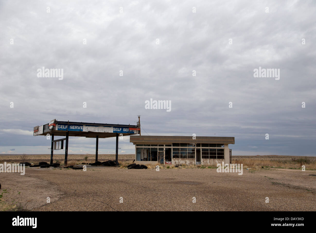 Vieux bâtiments, Texas Panhandle Banque D'Images