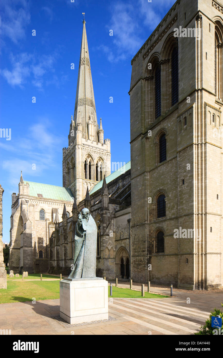 Statue de St Richard Cathédrale de Chichester Chichester West Sussex England Banque D'Images