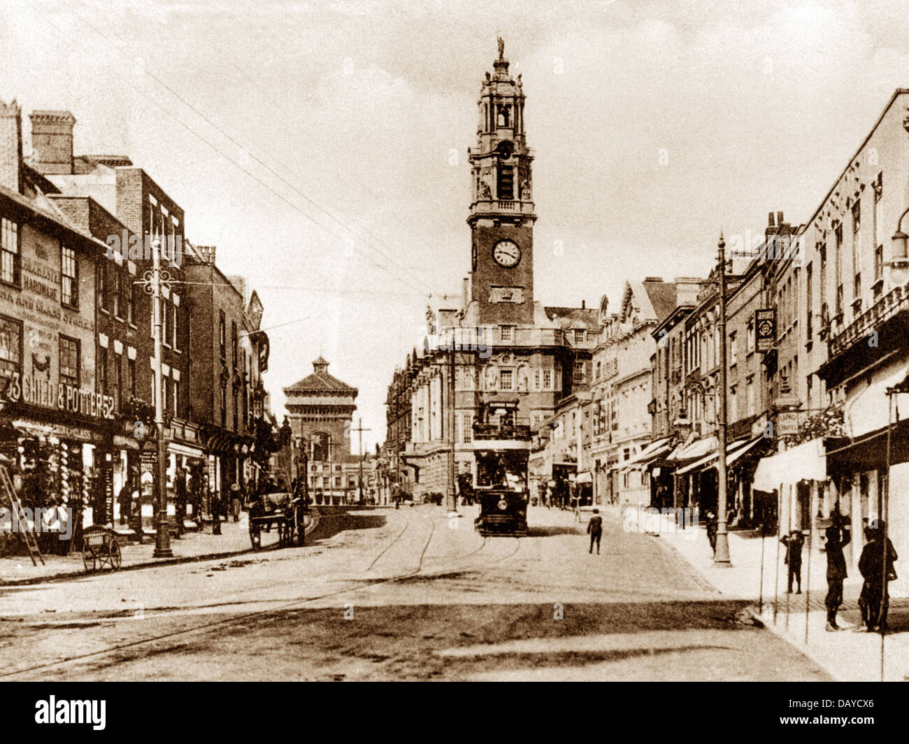 Colchester High Street au début des années 1900 Banque D'Images