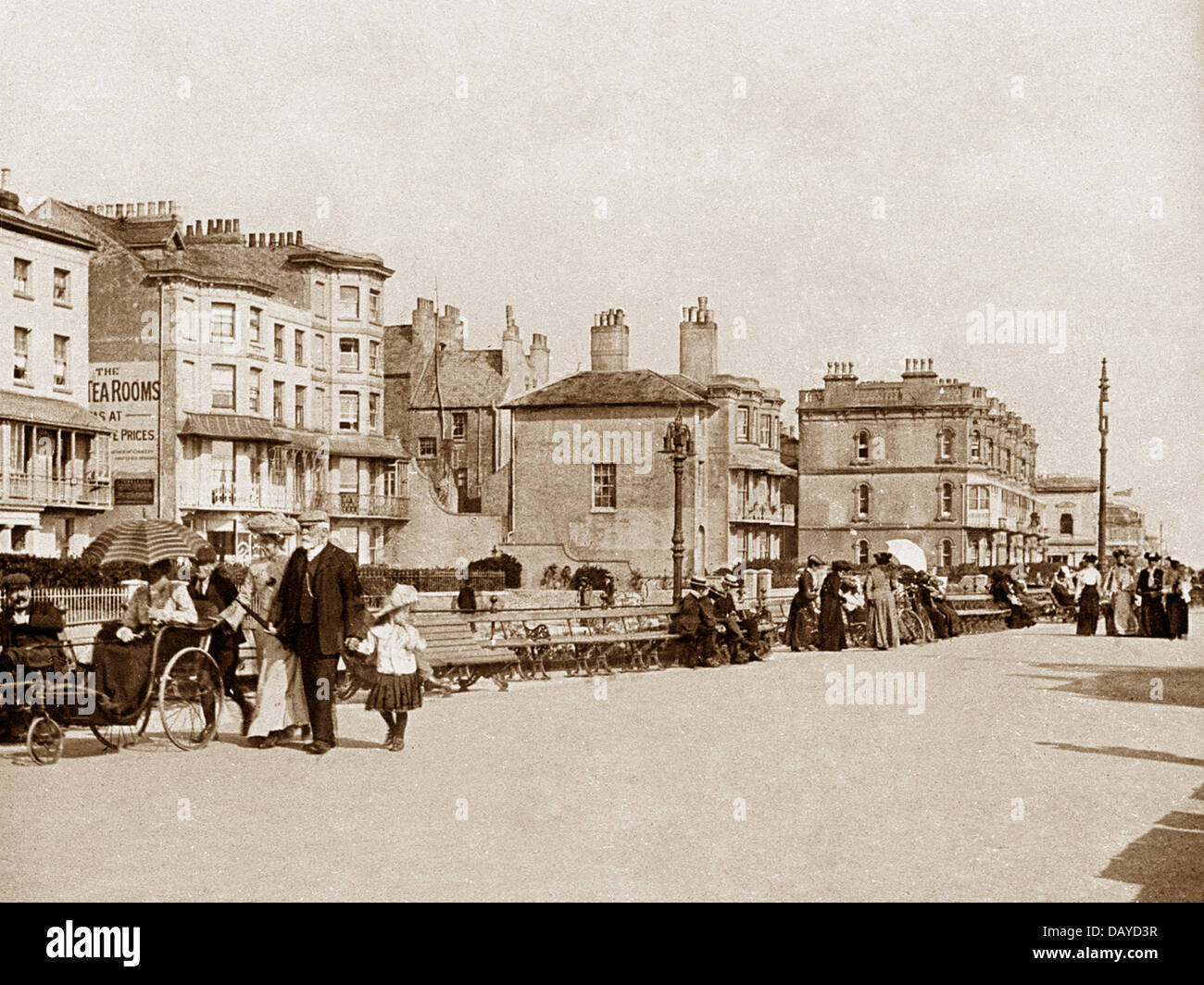 Au début des années 1900, Promenade Worthing Banque D'Images