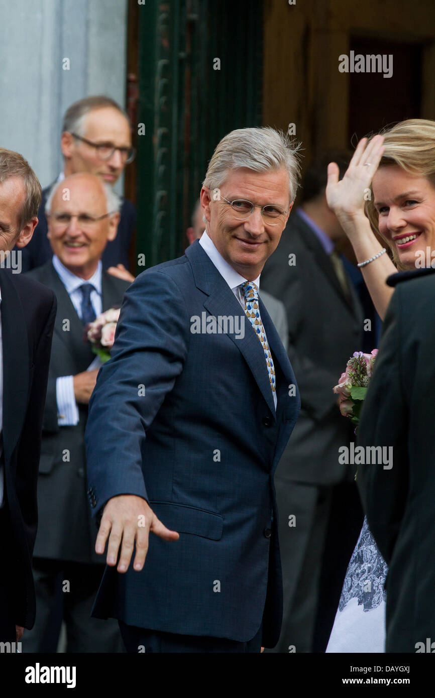 Bruxelles, Belgique. 20 juillet, 2013. Le Prince Philippe de Belgique s'occupe du concert devant la Belgique abdication et couronnée le 20 juillet 2013 à Bruxelles, Belgique. Dpa : Crédit photo alliance/Alamy Live News Banque D'Images