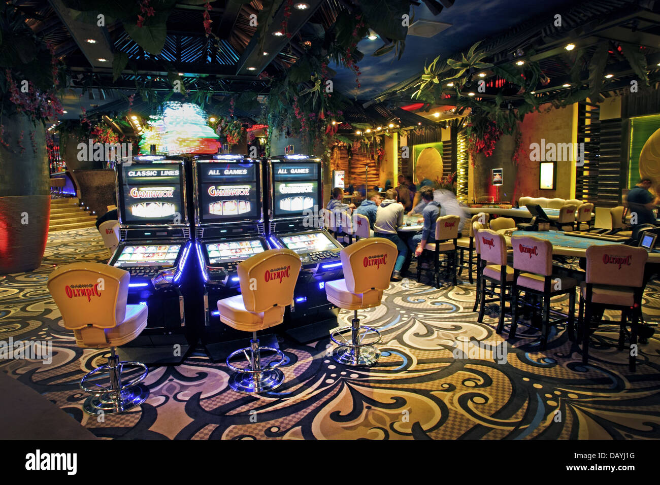 Casino olympique, machines de jeu à Riga, en Lettonie, en Europe Banque D'Images