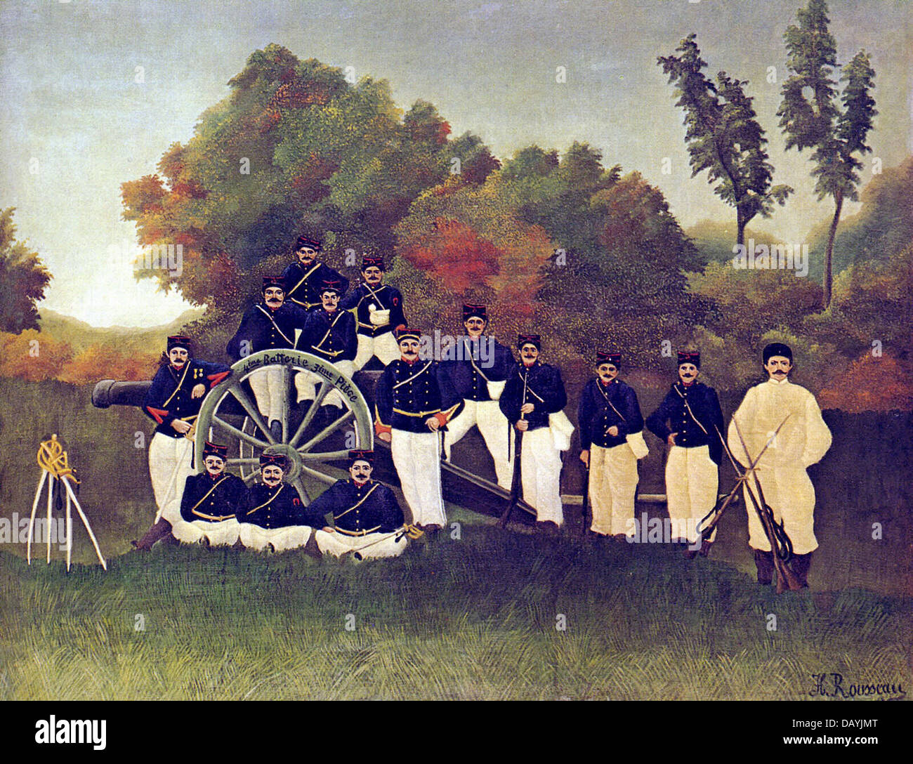Henri Rousseau le Douanier Rousseau - Les artilleurs 1895 Banque D'Images
