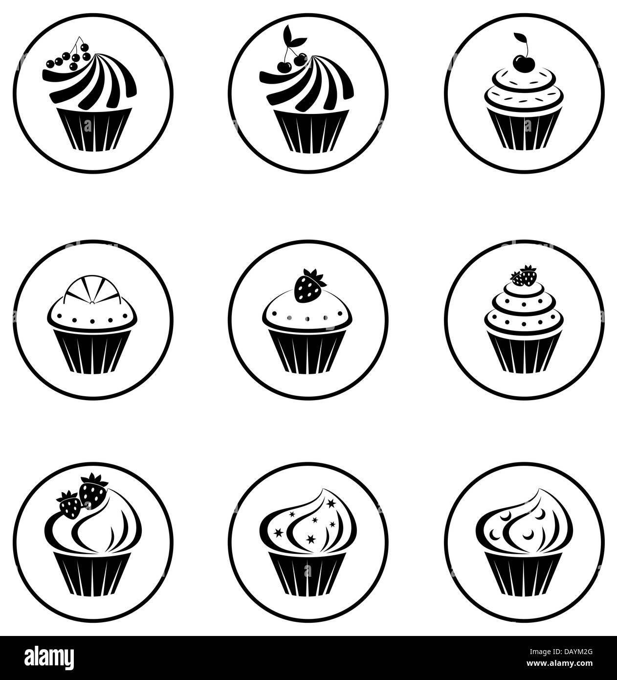 Ensemble de petits gâteaux Banque D'Images