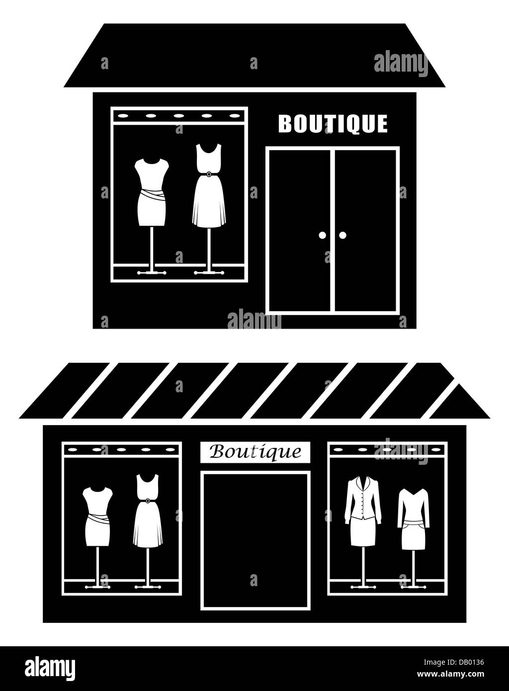 Icône noire de boutique Banque D'Images