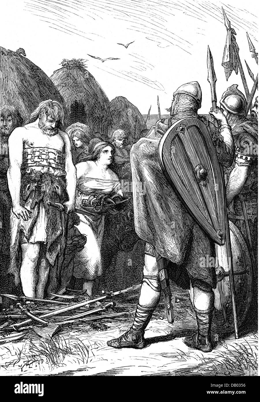 Moyen âge, guerres, Pepin de Herstal conquérant Frise, 690/695, droits additionnels-Clearences-non disponible Banque D'Images