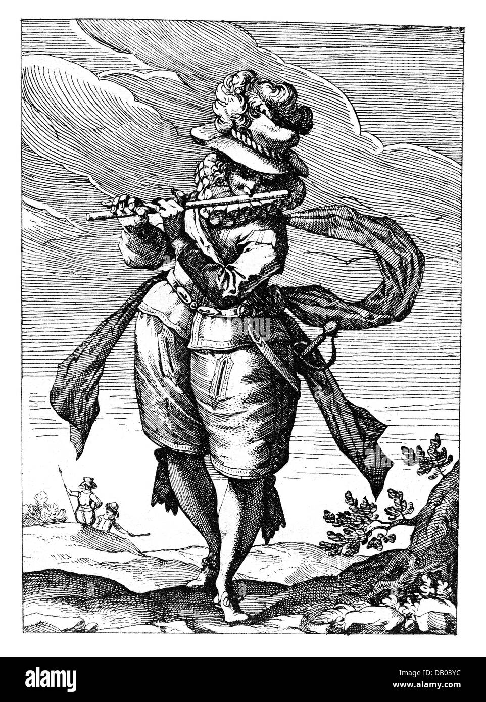 Militaire, uniformes, 'Newes Soldaten Buchlein', par Lucas Kilian, Augsbourg, 1609, illustration, flûte, gravure, droits additionnels-Clearences-non disponible Banque D'Images