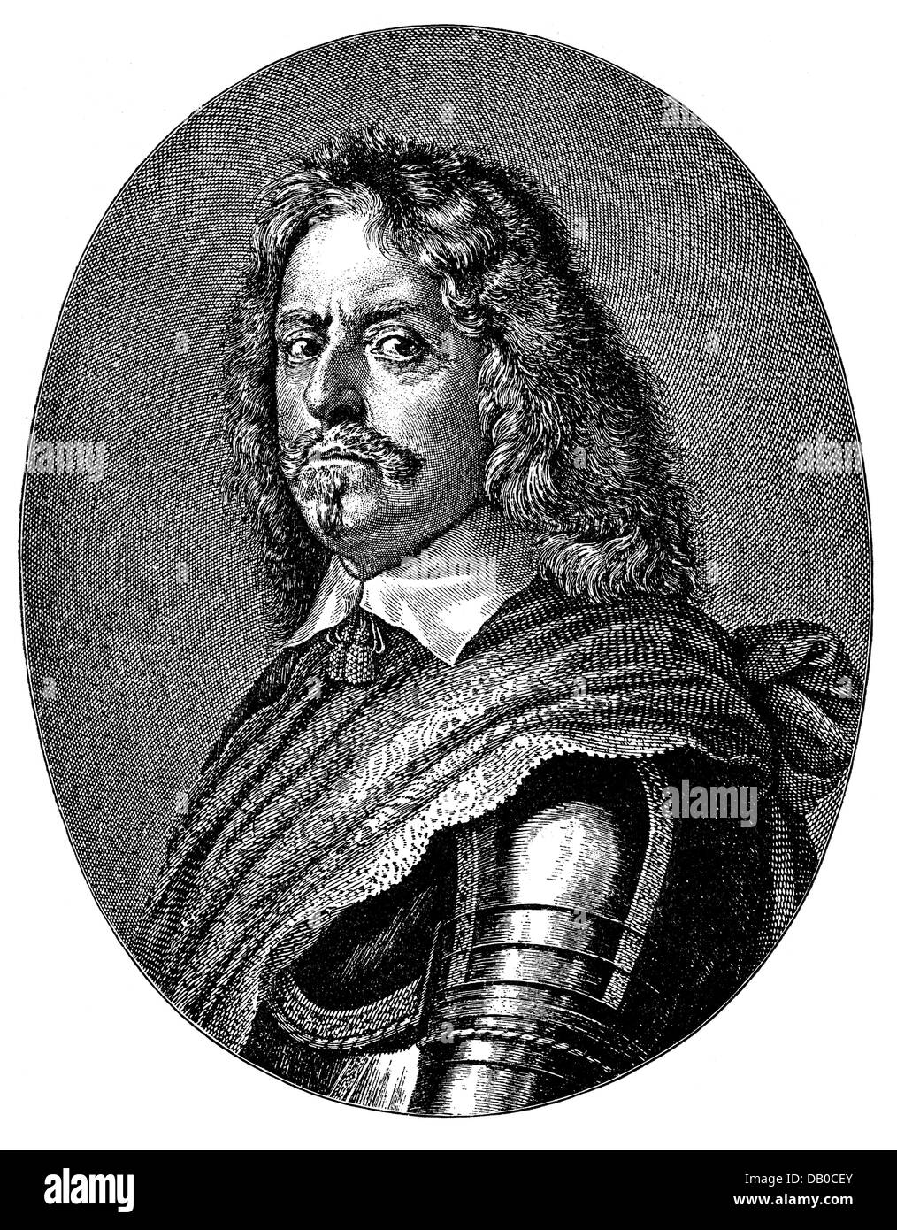 Koenigsmarck, Hans Christopher comte von, 4.3.1600 - 8.3.1663, général suédois, portrait, gravure sur cuivre de Falck, 17e siècle, l'artiste n'a pas d'auteur pour être effacé Banque D'Images