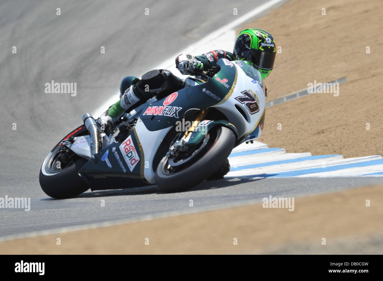 Monterey, Californie, USA. 20 juillet, 2013. Paul Bird Motorsport Rider MICHAEL LAVERTY du Royaume-Uni (# 70) au cours de la séance de qualifications samedi. Crédit : Scott Beley/ZUMAPRESS.com/Alamy Live News Banque D'Images