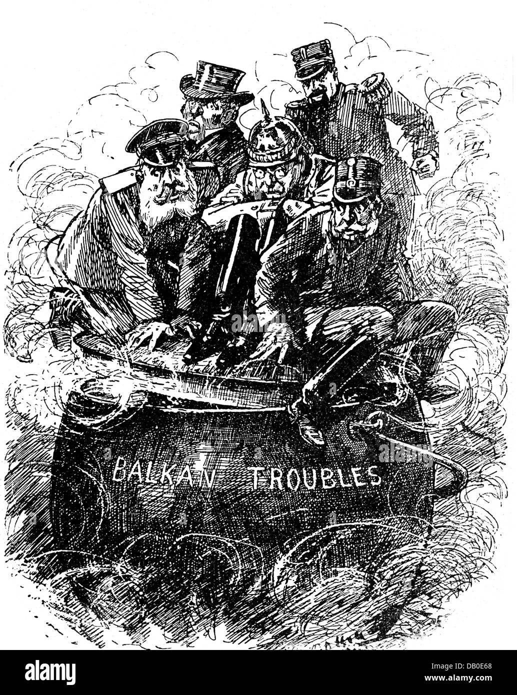 Politique, les Balkans, caricature, 'le point d'ébullition', gravure en bois, 'Punch', Londres, 2.10.1912, droits additionnels-Clearences-non disponible Banque D'Images